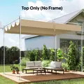Outsunny Retractable Pergola Canopy Only, 3.92 x 3.5 m, UV30+ Replacement Canopy Cover for 4 x 3 m Pergola, Khaki - 2