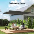 Outsunny Retractable Pergola Cover, 3.5 x 2.6 m Replacement Canopy Fabric for 4 x 3 m Frame, Roof Top Only, Light Grey - 2
