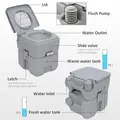 Outsunny Portable Toilet and Camping Sink Set with Fresh and Waste Tank, Wastewater Recycled Set for Outdoor Events - 4