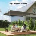 Outsunny Retractable Pergola Cover, 2.55 x 2.5 m Replacement Canopy Fabric for 3 x 3 m Frame, Roof Top Only, Light Grey - 2