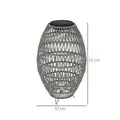 Outsunny Rattan Solar Lamp, Garden Solar Lantern with Auto On/Off Light, IP44 Waterproof, Decorative Outdoor Rattan Lamp for Porch, Pathway, Grey - 3