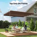 Outsunny Retractable Pergola Cover, 2.55 x 2.5 m Replacement Canopy Fabric for 3 x 3 m Frame, Roof Top Only, Brown - 2