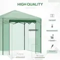 Outsunny Pop-up Small Greenhouse, Outdoor Walk-in Tomato Greenhouse with Carrying Bag, PE Cover, Steel Frame, Green, 2.4L x 1.8W x 2.4H m - 4
