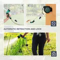 Outsunny Retractable Hose Reel Wall Mounted, 30+2m Garden Hose Pipe Reel with Lock, Auto Rewind, 7 in 1 Spray Nozzle, Includes Wall Fixings, 180° Swivel, Outdoor Watering, 59 x 23 x 42 cm, Green - 6