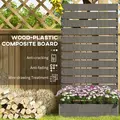 Outsunny Raised Bed for Garden, Planter with Trellis for Climbing Plants, Vines, Planter Box with Drainage Gap, Dark Grey - 5