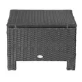 Outsunny Rattan Footstool Wicker Ottoman with Padded Seat Cushion Outdoor Patio Furniture for Garden Poolside Living Room, 50 x 50 x 35 cm, Black - 9