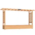 Outsunny Raised Planter with Trellis, Wooden Raised Bed for Garden with Hanging Roof and Drainage Holes, Outdoor Planter Box - 1