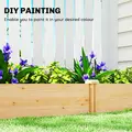 Outsunny Raised Garden Bed, Wooden Planter Box with Divider and Open Bottom for Flowers, Herbs, Vegetables, DIY Painting - 6