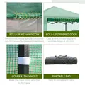 Outsunny Pop-up Small Greenhouse, Outdoor Walk-in Tomato Greenhouse with Carrying Bag, PE Cover, Steel Frame, Green, 2.4L x 1.8W x 2.4H m - 5