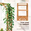 Outsunny Raised Garden Bed with Arch Trellis, Freestanding Garden Planter Box for Vine Climbing Plant Flower Herb, Brown - 4