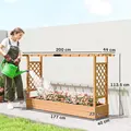Outsunny Raised Planter with Trellis, Wooden Raised Bed for Garden with Hanging Roof and Drainage Holes, Outdoor Planter Box - 3