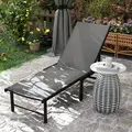 Outsunny Reclining Sun Lounger - Grey - 8
