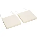 Outsunny Set of 2 Garden Chair Cushions with Ties, 45 x 45 cm Replacement Cushions for Outdoor Furniture, Cream White - 1