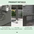Outsunny Rattan Side Table, Outdoor Coffee Table with Plastic Board Under the Full Woven Table Top for Patio, Garden, Balcony, Grey - 6