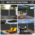 Outsunny Retractable Sun Side Awning Screen Fence Patio Garden Wall Balcony Screening Panel Outdoor Blind Privacy Divider (3x1.8M, Grey) - 6