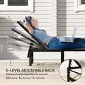 Outsunny Reclining Sun Lounger - Grey - 4