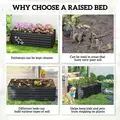 Outsunny Raised Beds for Garden, Galvanised Steel Outdoor Planters with Multi-reinforced Rods, 180 x 90 x 59 cm, Black - 6