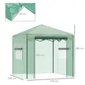 Outsunny Pop-up Small Greenhouse, Outdoor Walk-in Tomato Greenhouse with Carrying Bag, PE Cover, Steel Frame, Green, 2.4L x 1.8W x 2.4H m - 3