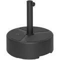 Outsunny Round Garden Parasol Base, Garden Umbrella Stand Heavy Duty Parasol Base, Filled Up to 20kg with Stand or 18kg with Water for 38, 48 mm Poles, Black - 1