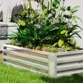 Outsunny Raised Beds for Garden, Galvanized Outdoor Planters, for Herbs and Vegetables, Use for Patio, Backyard, Balcony, Silver - 8