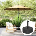 Outsunny Round Garden Parasol Base, Garden Umbrella Stand Heavy Duty Parasol Base, Filled Up to 20kg with Stand or 18kg with Water for 38, 48 mm Poles, Black - 7