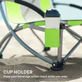 Outsunny Set of 2 Folding Beach Chair, Low Camping Chair with Mesh Back, Carry Bag and Cup Holder for Garden Outdoor Picnic Festival Travel, Green - 6