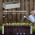 Outsunny Raised Beds for Garden, Galvanized Outdoor Planters, for Herbs and Vegetables, Use for Patio, Backyard, Balcony, Silver - 5