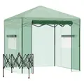 Outsunny Pop-up Small Greenhouse, Outdoor Walk-in Tomato Greenhouse with Carrying Bag, PE Cover, Steel Frame, Green, 2.4L x 1.8W x 2.4H m - 1