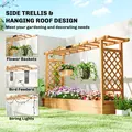 Outsunny Raised Planter with Trellis, Wooden Raised Bed for Garden with Hanging Roof and Drainage Holes, Outdoor Planter Box - 5