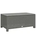 Outsunny Rattan Garden Coffee Table with Glass Top, Light Grey - 1