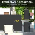 Outsunny Retractable Side Awning, Outdoor Privacy Screen for Garden, Hot Tub, Balcony, Terrace, Pool, 400 x 180cm, Black - 5