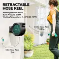 Outsunny Retractable Hose Reel Wall Mounted, 20+2m Garden Hose Pipe Reel with Lock, Auto Rewind, 7 in 1 Spray Nozzle, Includes Wall Fixings, 180° Swivel, Outdoor Watering, 59 x 20 x 39 cm, Black - 4
