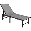 Outsunny Reclining Sun Lounger - Grey - 1