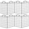 Outsunny Set of 2 Decorative Garden Fence, 8 Panels Metal Picket Fence, Versatile Shapes for Patio Lawn, 365cm x 112cm, Black - 1