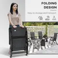 Outsunny Set of Four Folding Garden Chairs, with Seven-Position Adjustable Backs, Grey - 4