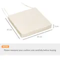 Outsunny Set of 2 Garden Chair Cushions with Ties, 45 x 45 cm Replacement Cushions for Outdoor Furniture, Cream White - 3
