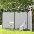 Outsunny Set of Two 3 x 3(m) Replacement Zipped Gazebo Walls - Grey - 8
