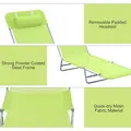 Outsunny Single Folding Sun Lounger - Green - 5