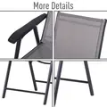 Outsunny Set of Four Folding Garden Chairs - Grey - 8