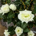 Outsunny Set of Two Faux Rose Trees - White - 7