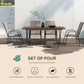 Outsunny Set of Four Stackable Mesh Seat Chairs - Grey - 4