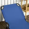 Outsunny Set of Two Metal Frame Folding Sun Loungers - Blue - 8
