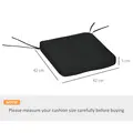 Outsunny Set of 6 Chair Cushion Seat Pads Dining Chair w/ Straps Indoor Outdoor Removable Tie On Garden Patio Black - 3