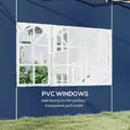 Outsunny Set of Two 3 x 3(m) Gazebo Frame Replacement Walls - Blue - 6
