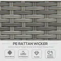 Outsunny Seven-Piece Rattan Garden Sofa Set, with Expanding Table - Grey - 7