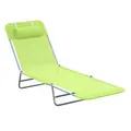 Outsunny Single Folding Sun Lounger - Green - 1