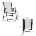 Outsunny Set of 6 Patio Folding Chair Set, Garden Portable Outdoor Chairs with Armrest and Breathable Mesh Fabric Seat and Backrest, for Camping, Beach, Deck, Lawn, Cream White - 3