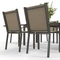 Outsunny Seven-Piece Garden Dining Set, with Plastic Wood-Top Table - Brown - 9