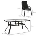 Outsunny Seven-Piece Garden Dining Set with Cushions - Black - 3