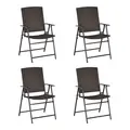 Outsunny Set of Four Folding Rattan Seat Chairs - Brown - 1